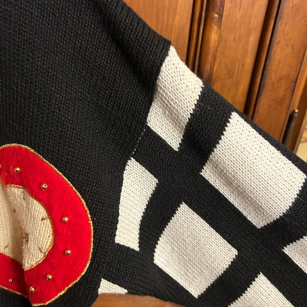 NWT Berek Embroidered & Embellished Vintage Clock/Heart Cardigan/Sweater Size M - Picture 7 of 13